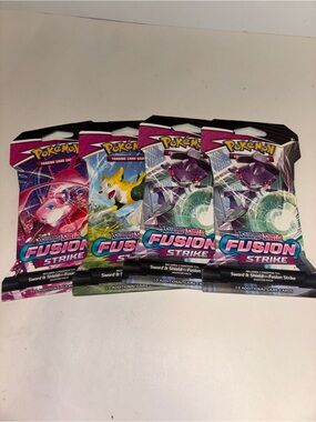 Pokemon Sword & Shield Fusion Strike Booster Packs - Pink, Purple, Green, Blue